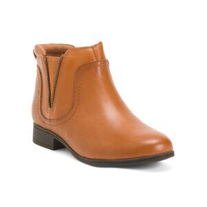 COBB HILL ROCKPORT Black Leather Crosbie Panel Comfort Boots